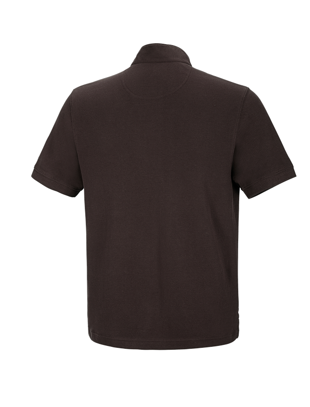 T-Shirts, Pullover & Skjorter: e.s. polo-shirt cotton Mandarin + kastanje 1