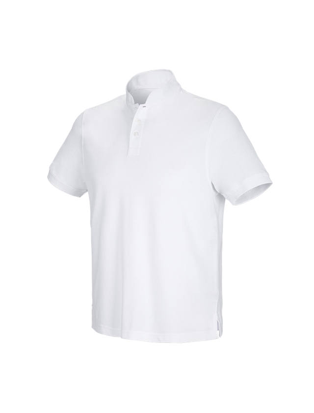 T-Shirts, Pullover & Skjorter: e.s. polo-shirt cotton Mandarin + hvid 2