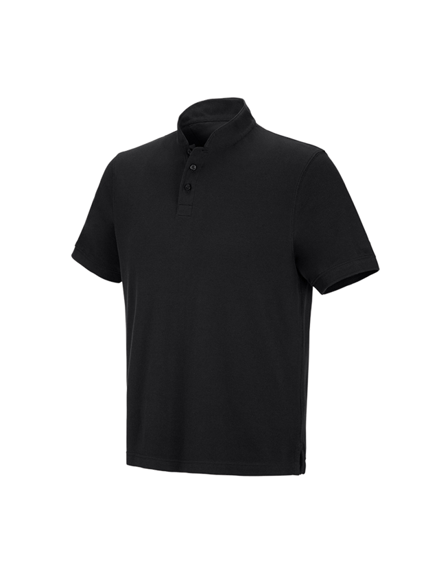 Topics: e.s. Polo shirt cotton Mandarin + black