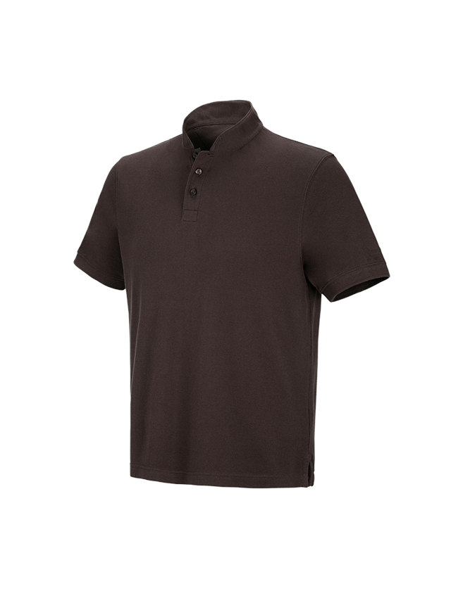 Topics: e.s. Polo shirt cotton Mandarin + chestnut