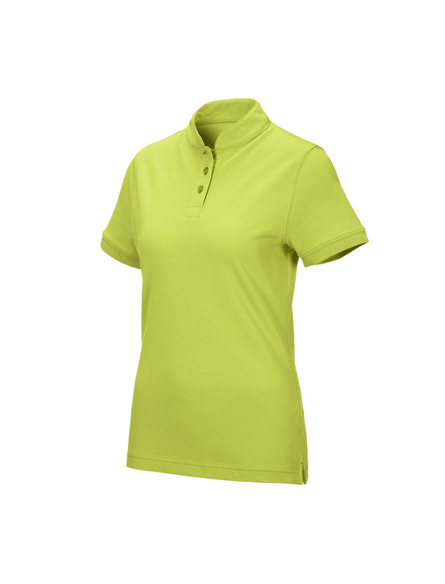 T-Shirts, Pullover & Skjorter: e.s. polo-shirt cotton Mandarin, damer + majgrøn