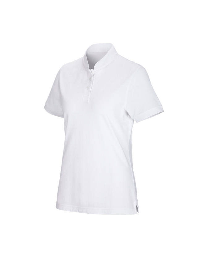 T-Shirts, Pullover & Skjorter: e.s. polo-shirt cotton Mandarin, damer + hvid