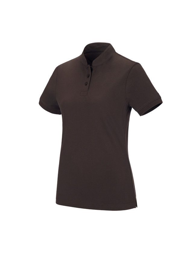 T-Shirts, Pullover & Skjorter: e.s. polo-shirt cotton Mandarin, damer + kastanje