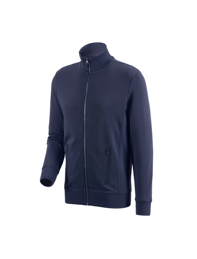 T-Shirts, Pullover & Skjorter: e.s. Sweatjakke poly cotton + mørkeblå