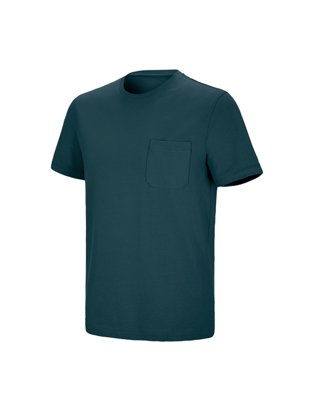 T-Shirts, Pullover & Skjorter: e.s. T-shirt cotton stretch Pocket + havblå
