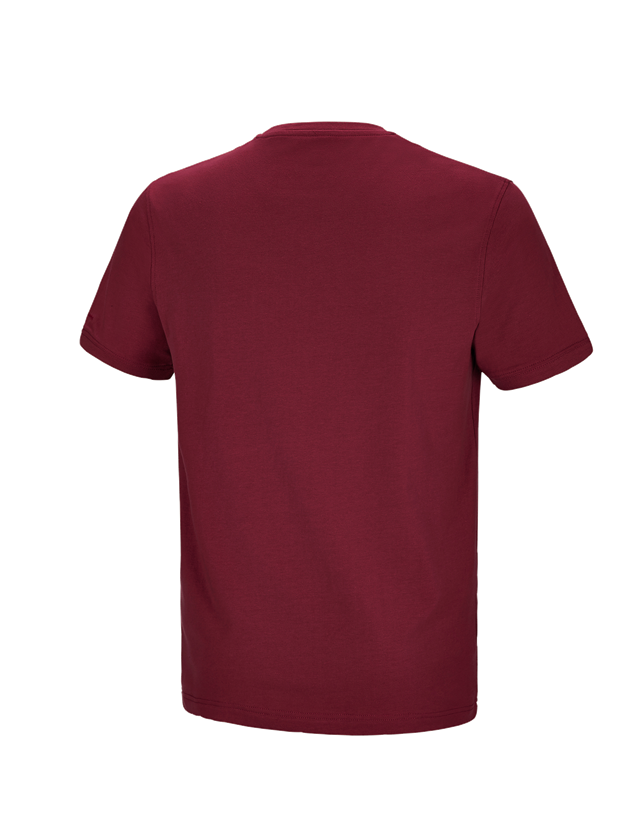 T-Shirts, Pullover & Skjorter: e.s. T-shirt cotton stretch Pocket + bordeaux 1