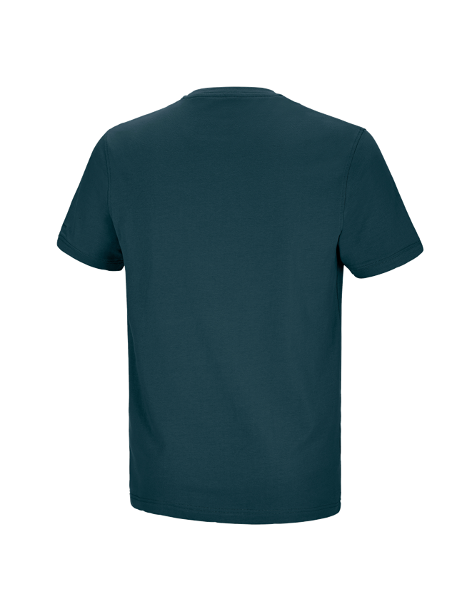 T-Shirts, Pullover & Skjorter: e.s. T-shirt cotton stretch Pocket + havblå 1