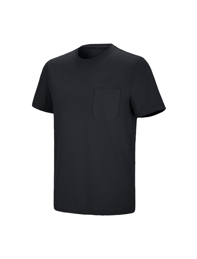 Topics: e.s. T-shirt cotton stretch Pocket + black 2
