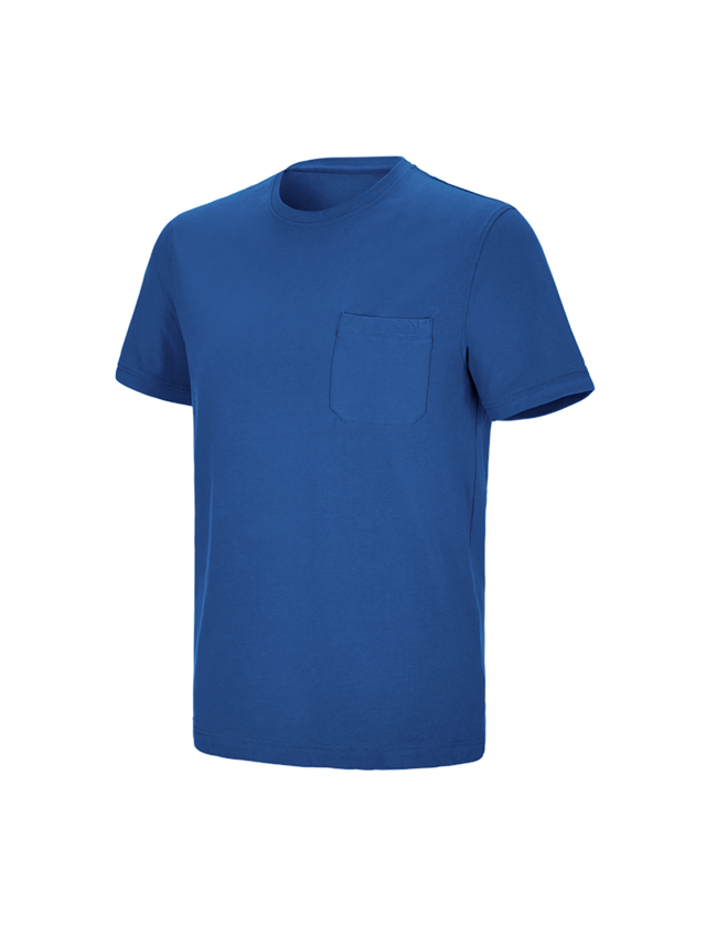 Emner: e.s. T-shirt cotton stretch Pocket + ensianblå 2