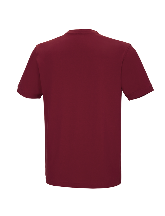 T-Shirts, Pullover & Skjorter: e.s. T-shirt cotton stretch V-Neck + bordeaux 1