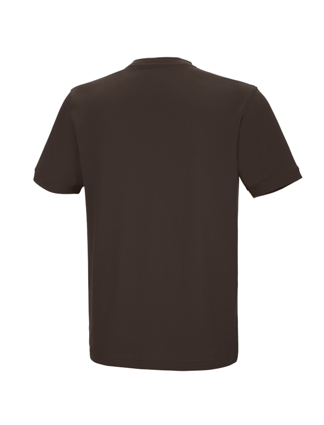 T-Shirts, Pullover & Skjorter: e.s. T-shirt cotton stretch V-Neck + kastanje 3