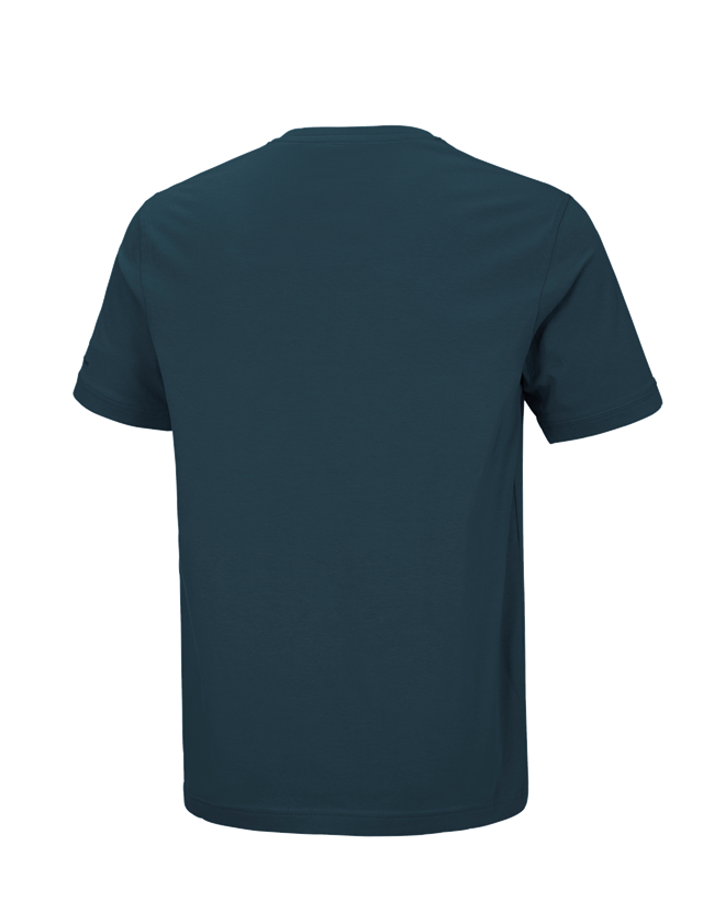 T-Shirts, Pullover & Skjorter: e.s. T-shirt cotton stretch V-Neck + havblå 1