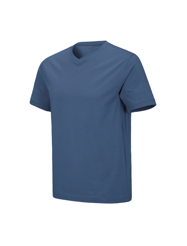 T-Shirts, Pullover & Skjorter: e.s. T-shirt cotton stretch V-Neck + kobolt