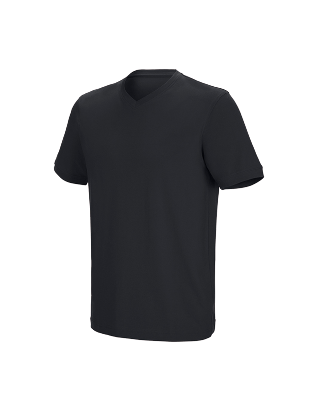 T-Shirts, Pullover & Skjorter: e.s. T-shirt cotton stretch V-Neck + sort 1