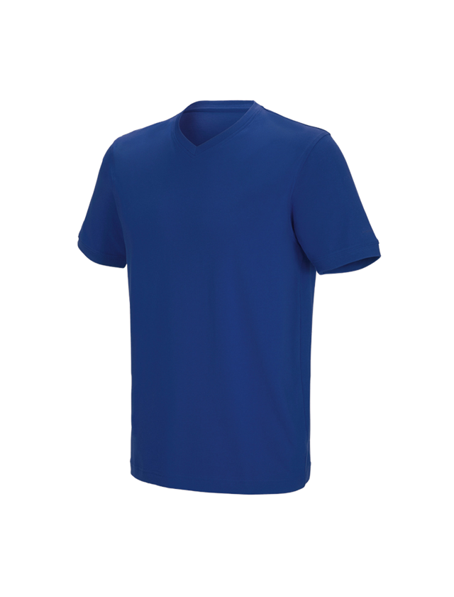 T-Shirts, Pullover & Skjorter: e.s. T-shirt cotton stretch V-Neck + kornblå 2