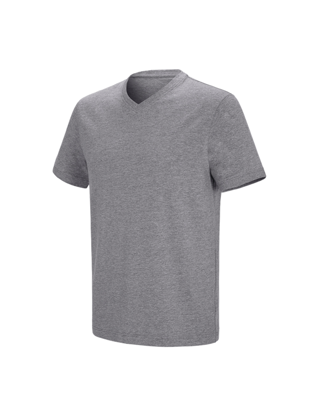 Topics: e.s. T-shirt cotton stretch V-Neck + grey melange 2