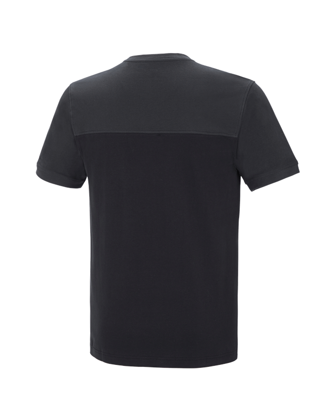 T-Shirts, Pullover & Skjorter: e.s. T-shirt cotton stretch bicolor + sort/grafit 3