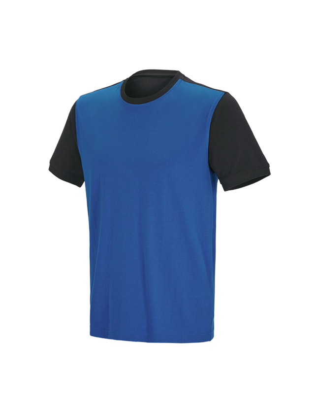 T-Shirts, Pullover & Skjorter: e.s. T-shirt cotton stretch bicolor + ensianblå/grafit 1