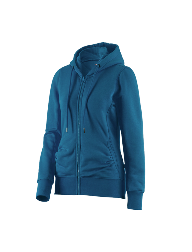 Shirts, Pullover & more: e.s. Hoody sweatjacket poly cotton, ladies' + atoll
