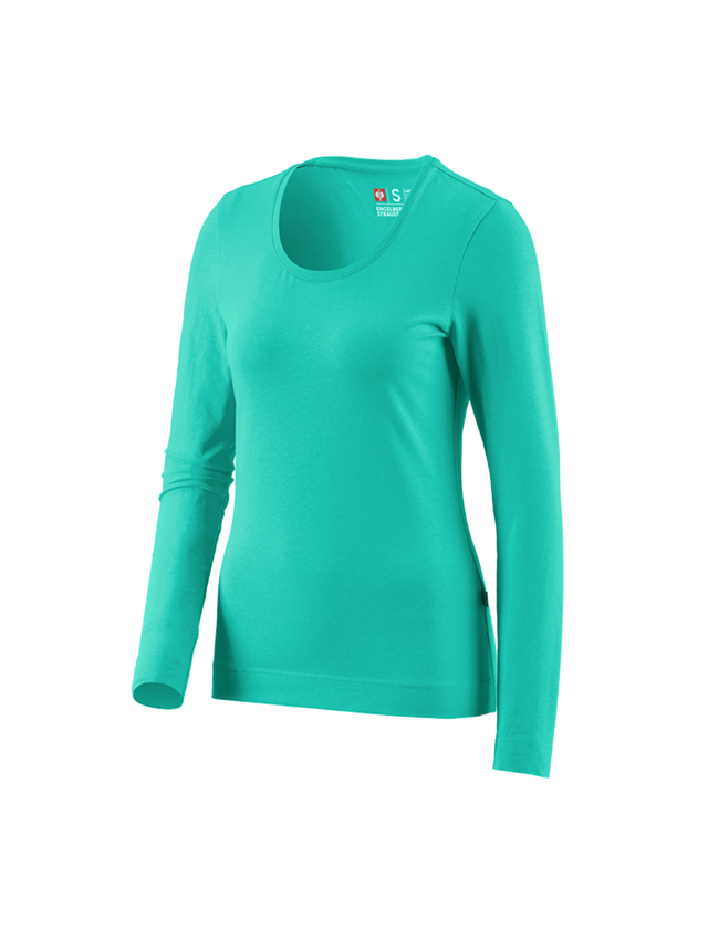 Gardening / Forestry / Farming: e.s. Long sleeve cotton stretch, ladies' + lagoon