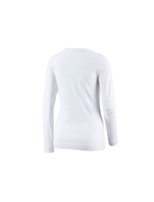 T-Shirts, Pullover & Skjorter: e.s. Longsleeve cotton stretch, damer + hvid 1