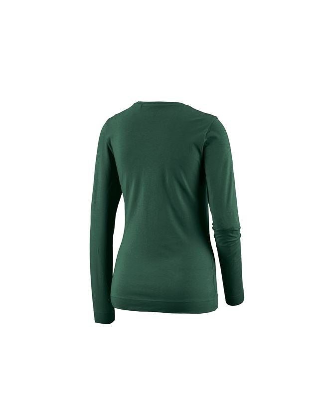 T-Shirts, Pullover & Skjorter: e.s. Longsleeve cotton stretch, damer + grøn 1