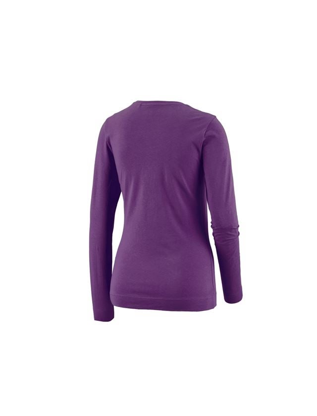T-Shirts, Pullover & Skjorter: e.s. Longsleeve cotton stretch, damer + violet 1