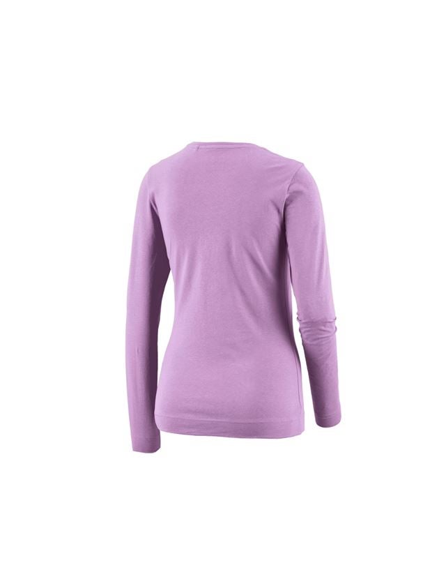 T-Shirts, Pullover & Skjorter: e.s. Longsleeve cotton stretch, damer + lavendel 1