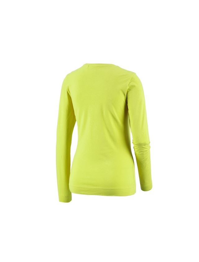 T-Shirts, Pullover & Skjorter: e.s. Longsleeve cotton stretch, damer + majgrøn 1