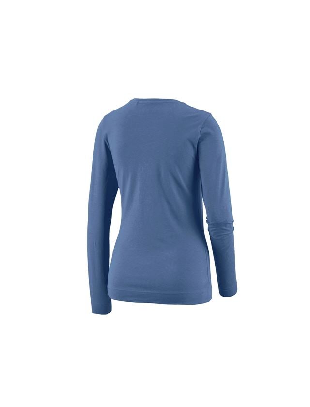 T-Shirts, Pullover & Skjorter: e.s. Longsleeve cotton stretch, damer + kobolt 1