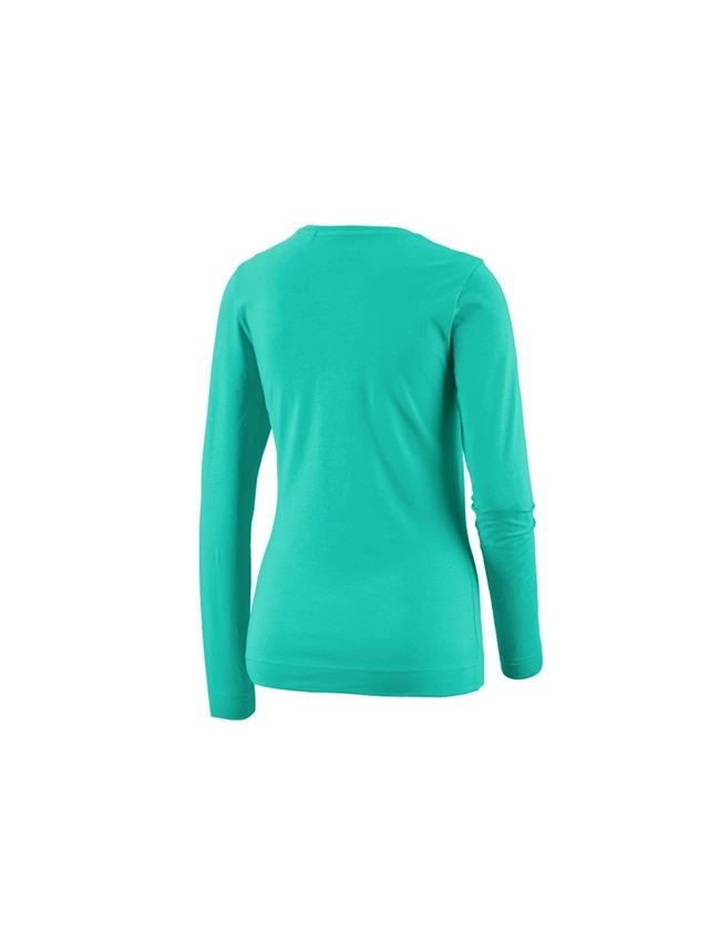 T-Shirts, Pullover & Skjorter: e.s. Longsleeve cotton stretch, damer + lagune 1