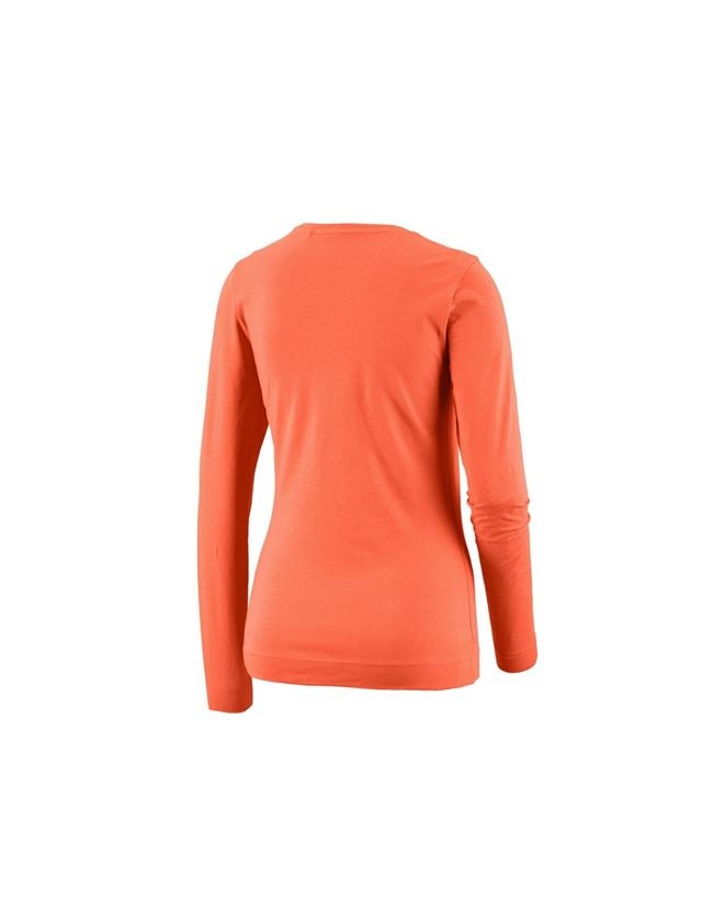 T-Shirts, Pullover & Skjorter: e.s. Longsleeve cotton stretch, damer + nektarin 1