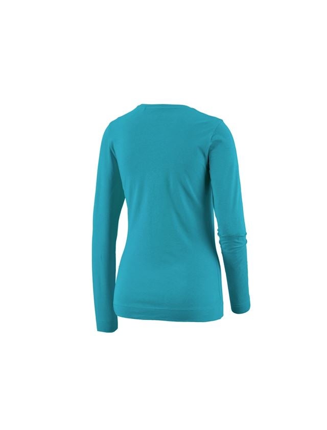 T-Shirts, Pullover & Skjorter: e.s. Longsleeve cotton stretch, damer + ocean 1