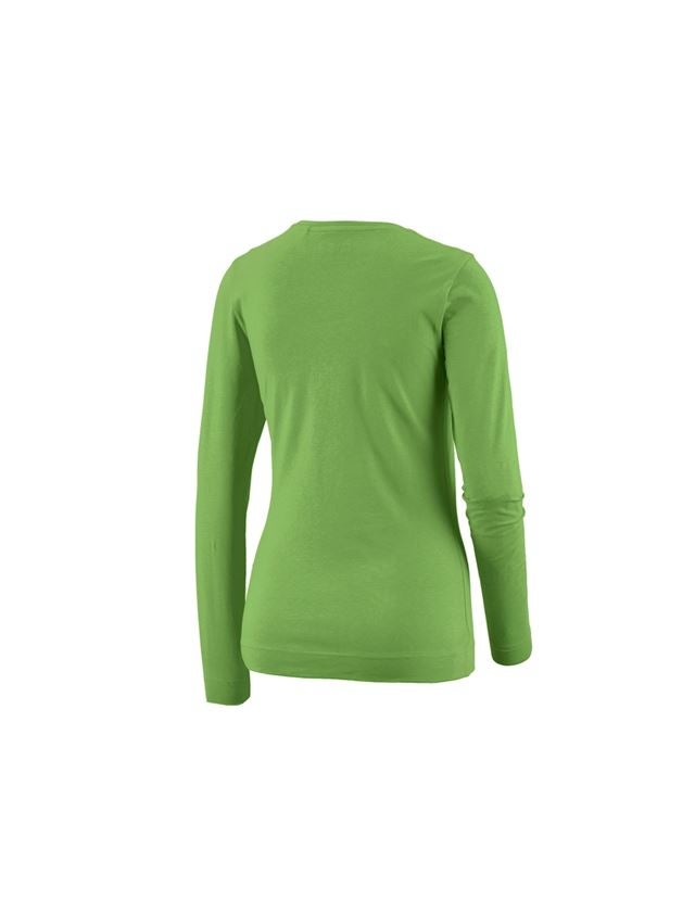 T-Shirts, Pullover & Skjorter: e.s. Longsleeve cotton stretch, damer + havgrøn 3