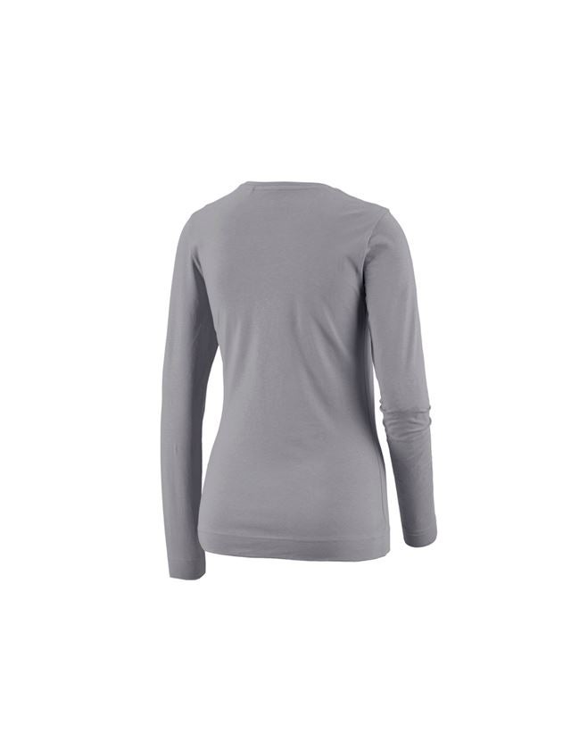 T-Shirts, Pullover & Skjorter: e.s. Longsleeve cotton stretch, damer + platin 1