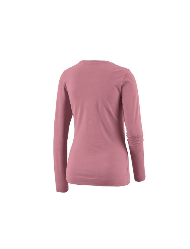 T-Shirts, Pullover & Skjorter: e.s. Longsleeve cotton stretch, damer + gammelrosa 1