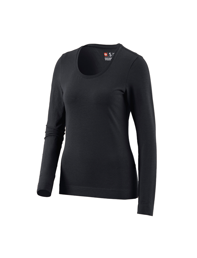 Plumbers / Installers: e.s. Long sleeve cotton stretch, ladies' + black
