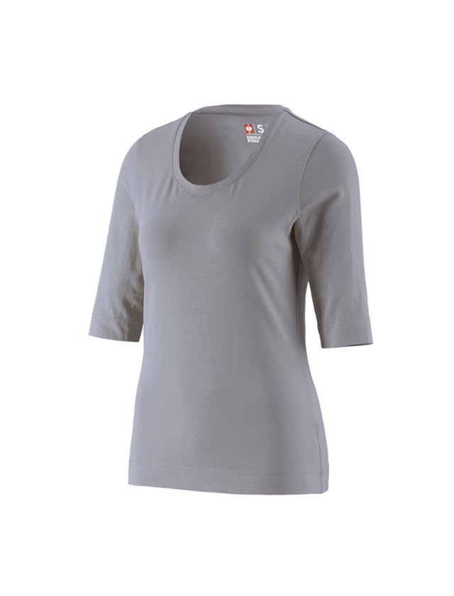 T-Shirts, Pullover & Skjorter: e.s. Shirt 3/4-ærmer cotton stretch, damer + platin