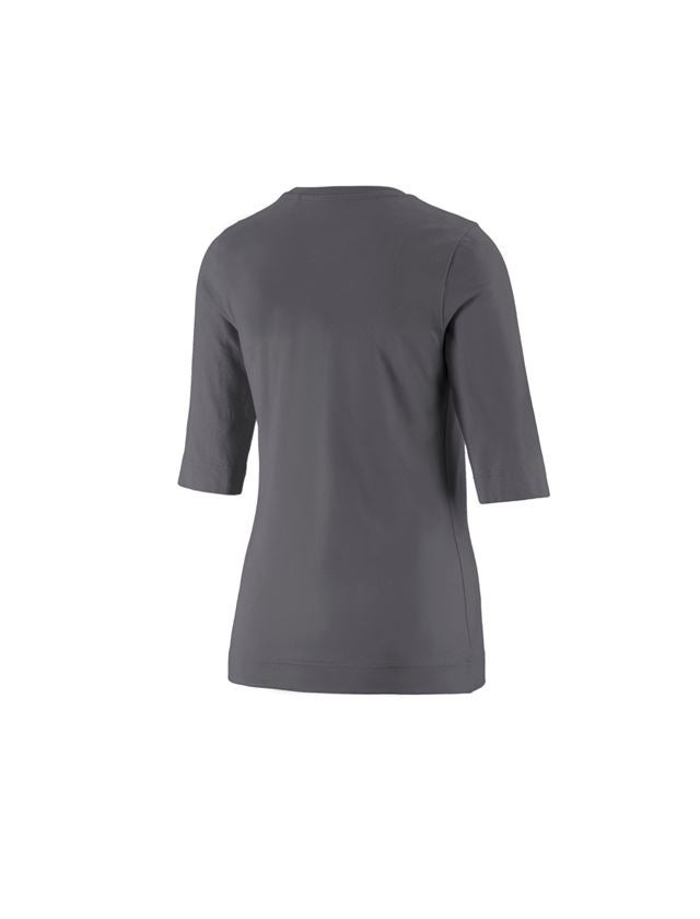 T-Shirts, Pullover & Skjorter: e.s. Shirt 3/4-ærmer cotton stretch, damer + antracit 1