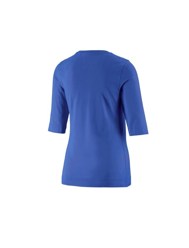 T-Shirts, Pullover & Skjorter: e.s. Shirt 3/4-ærmer cotton stretch, damer + kornblå 1
