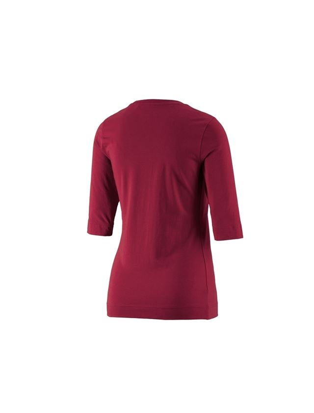 T-Shirts, Pullover & Skjorter: e.s. Shirt 3/4-ærmer cotton stretch, damer + bordeaux 1
