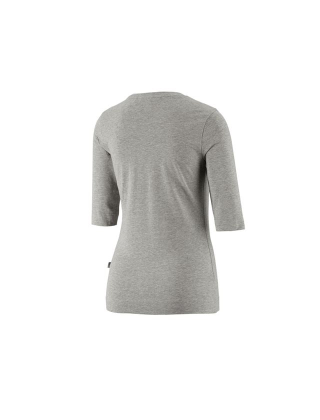 T-Shirts, Pullover & Skjorter: e.s. Shirt 3/4-ærmer cotton stretch, damer + gråmeleret 1