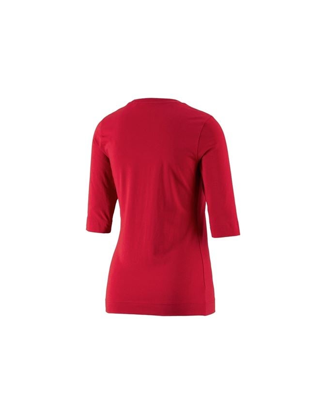 T-Shirts, Pullover & Skjorter: e.s. Shirt 3/4-ærmer cotton stretch, damer + ildrød 1