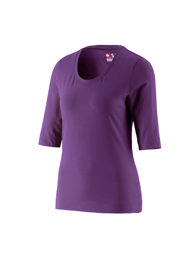 T-Shirts, Pullover & Skjorter: e.s. Shirt 3/4-ærmer cotton stretch, damer + violet