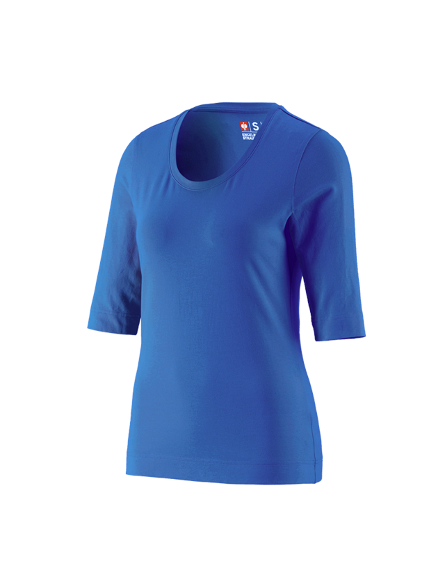 T-Shirts, Pullover & Skjorter: e.s. Shirt 3/4-ærmer cotton stretch, damer + ensianblå 2