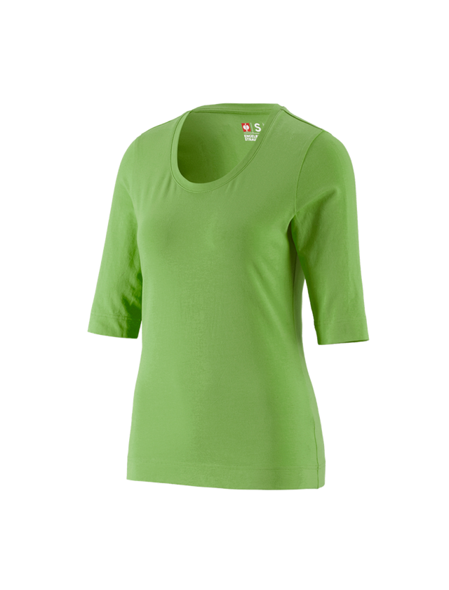 T-Shirts, Pullover & Skjorter: e.s. Shirt 3/4-ærmer cotton stretch, damer + havgrøn 1