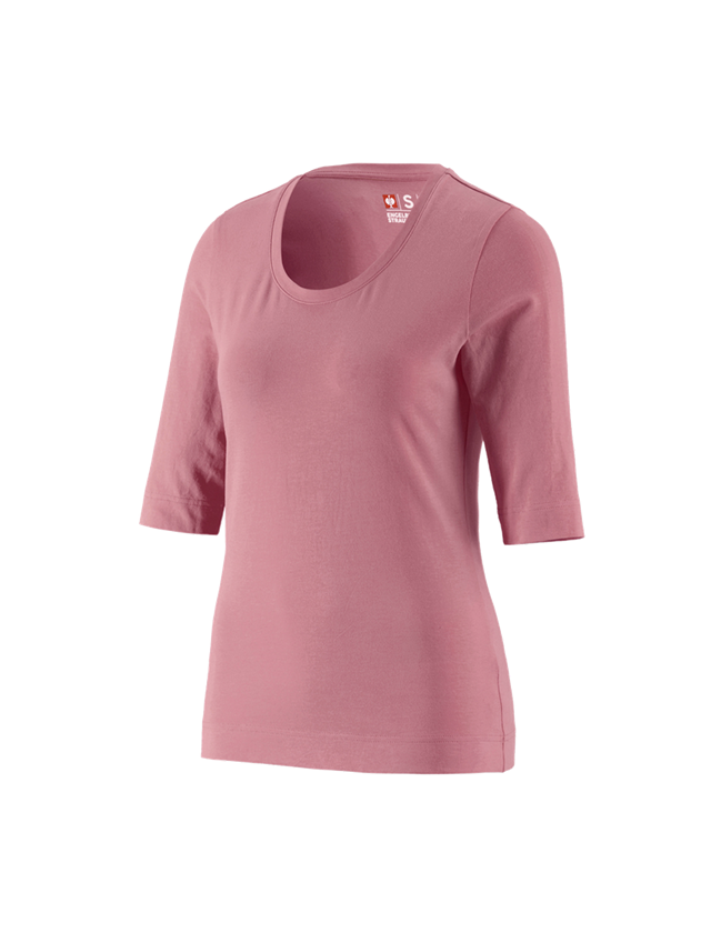 T-Shirts, Pullover & Skjorter: e.s. Shirt 3/4-ærmer cotton stretch, damer + gammelrosa