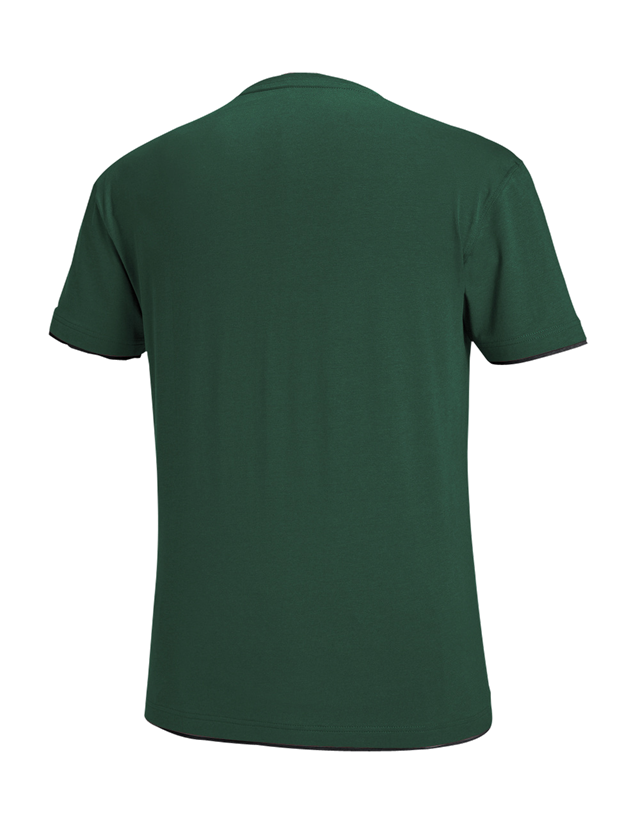 T-Shirts, Pullover & Skjorter: e.s. T-Shirt cotton stretch Layer + grøn/sort 3