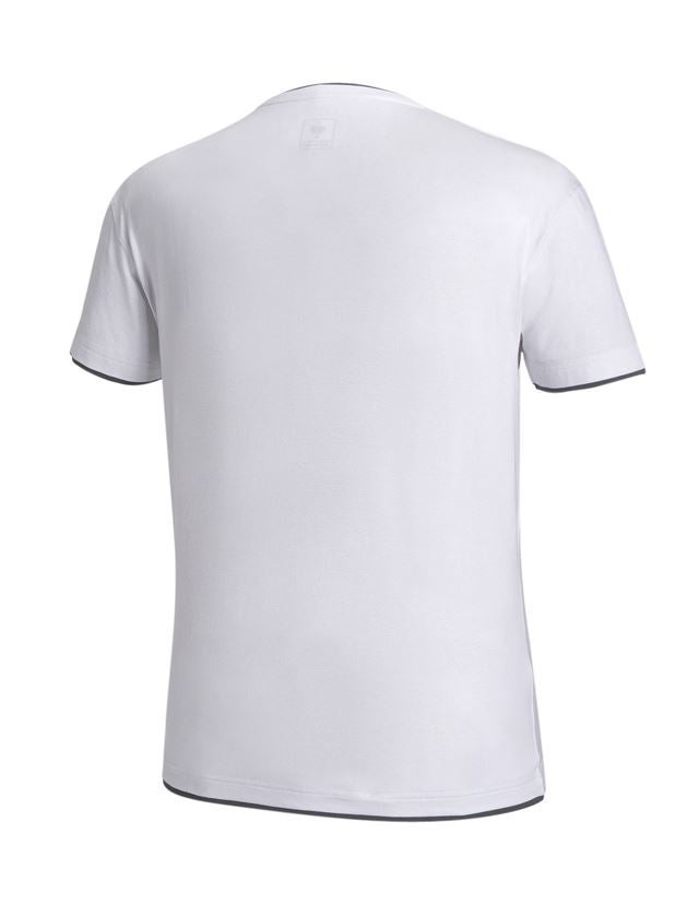 T-Shirts, Pullover & Skjorter: e.s. T-Shirt cotton stretch Layer + hvid/grå 2