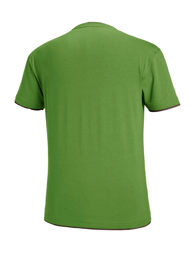 T-Shirts, Pullover & Skjorter: e.s. T-Shirt cotton stretch Layer + havgrøn/kastanje 3